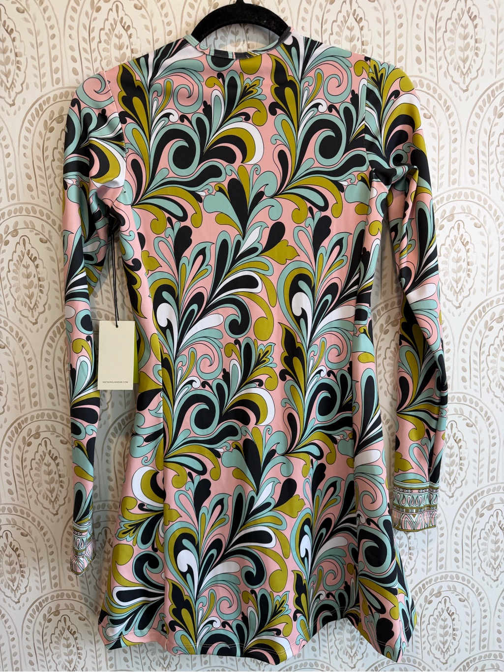 Free People Watskin Upf 50+ Nwt Athletic Dress Lime, Pink Paisley Size Small — image 7 of 8